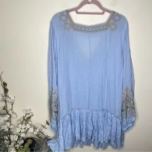 Free people wild one embroidered peasant dress deals